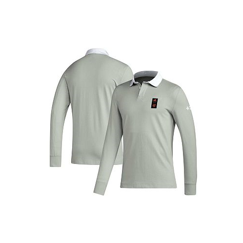 Adidas Mens 2023 Player Gray FC Cincinnati Travel Long Sleeve Polo Shirt