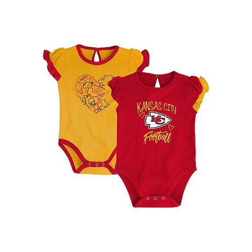 Outerstuff Newborn and Infant Boys and Girls Red Yellow Kansas City Chiefs Too Much Love Two-Piece Bodysuit Set