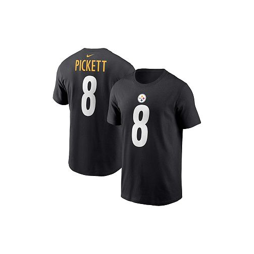 Nike Mens Kenny Pickett Black Pittsburgh Steelers Player Name and Number T-shirt