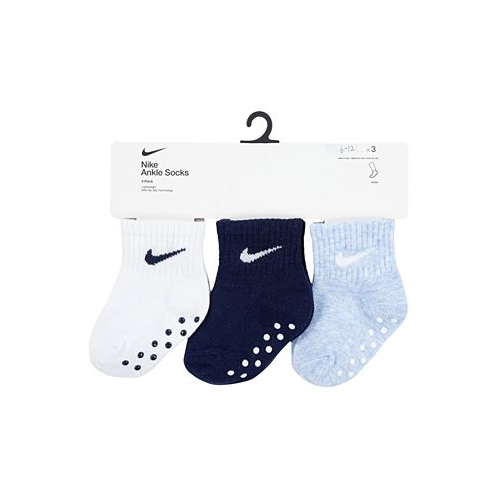 Nike Baby Boys or Baby Girls Core Ankle Gripper Socks Pack of 3