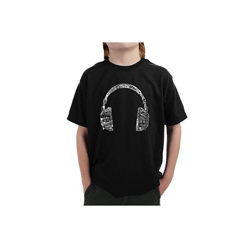 LA Pop Art Big Boys Word Art T-shirt - HEADPHONES - LANGUAGES