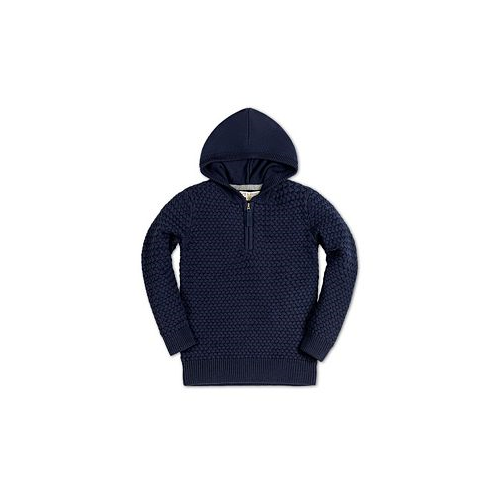 Hope & Henry Boys Organic Long Sleeve Hooded Half Zip Sweater Infant