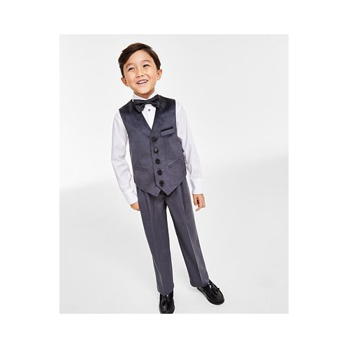Calvin Klein Little Boys Dress Shirt Vest Pants and Bow-Tie 4 Piece Set