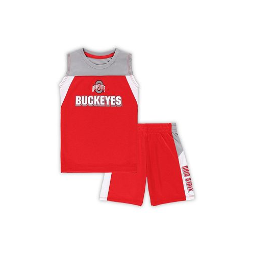 Colosseum Toddler Boys and Girls Scarlet Ohio State Buckeyes Ozone Tank Top and Shorts Set