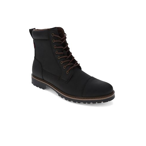 Levis Mens Wyatt Faux Leather Lace-Up Boots
