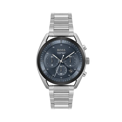 Hugo Boss Mens Top Quartz Fashion Chronograph Stainless Steel Watch 44mm