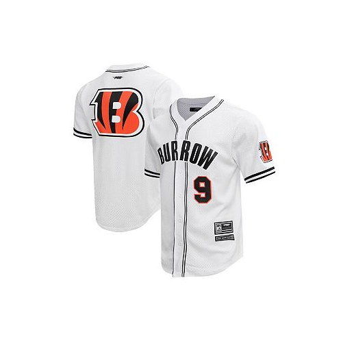 Pro Standard Mens Joe Burrow White Cincinnati Bengals Baseball Player Button-Up Shirt