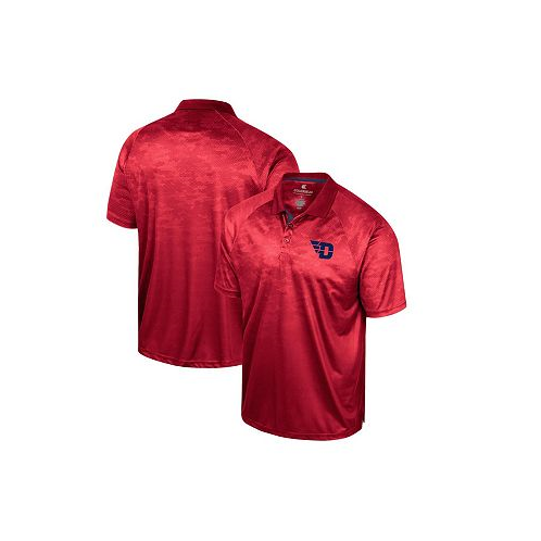 Colosseum Mens Red Dayton Flyers Honeycomb Raglan Polo Shirt