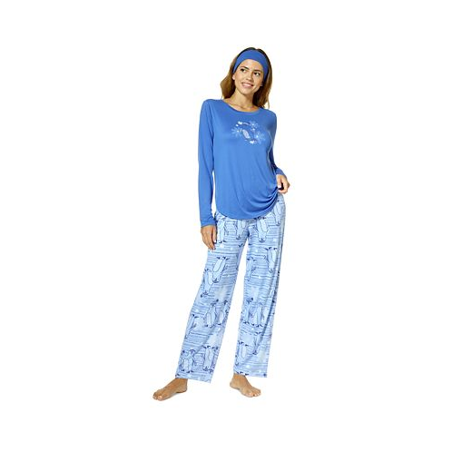 Hue Womens 3-Pc. Pajamas & Headband Set