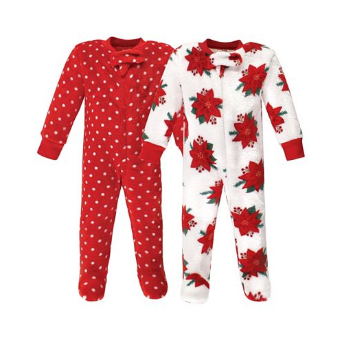 Hudson Baby Baby Girls h Sleep and Play one piece Poinsettia