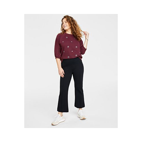 On 34th Womens Ponte Kick-Flare Ankle Pants Regular and Short Lengths