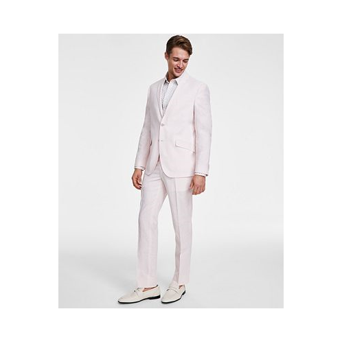 Kenneth Cole Reaction Mens Slim-Fit Stretch Linen Solid Suit