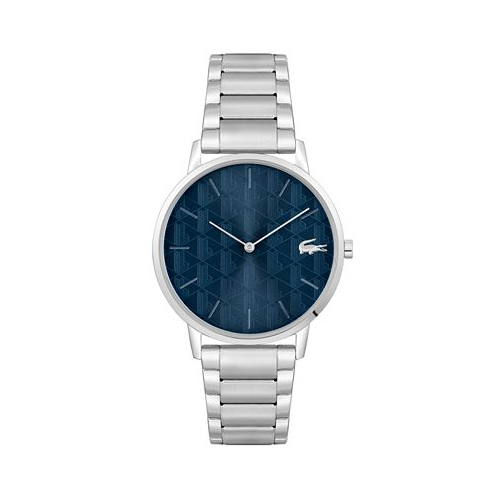 Lacoste Mens Crocorigin Quartz Silver-Tone Stainless Steel Bracelet Watch 40mm