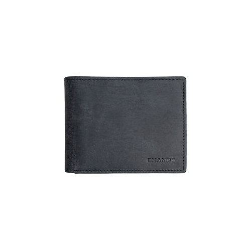 CHAMPS Mens Hunter Leather RFID Blocking Center-Wing Wallet in Gift Box