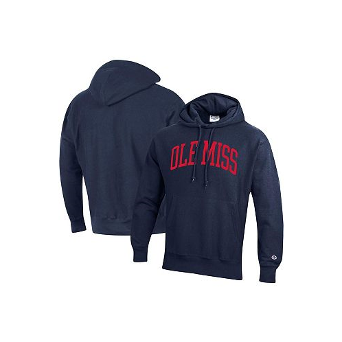 Champion Mens Navy Ole Miss Rebels Team Arch Reverse Weave Pullover Hoodie