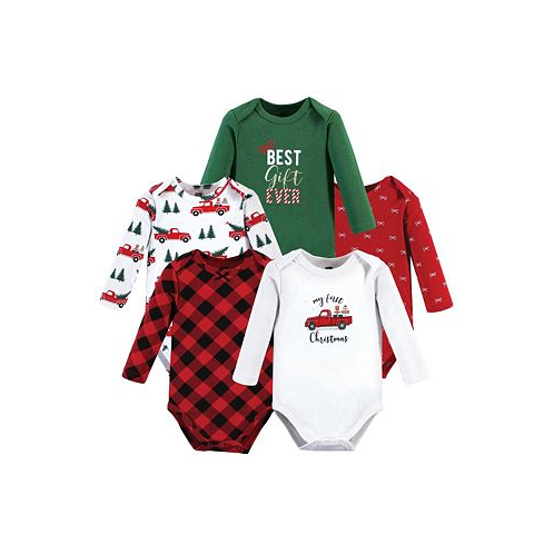 Hudson Baby Baby Girls Cotton Long-Sleeve Bodysuits Christmas Gift 5-Pack