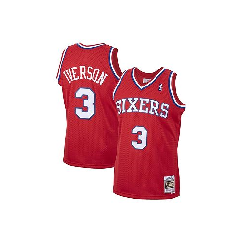 Mitchell & Ness Mens Allen Iverson Red Philadelphia 76ers 2001/02 Hardwood Classics Swingman Jersey