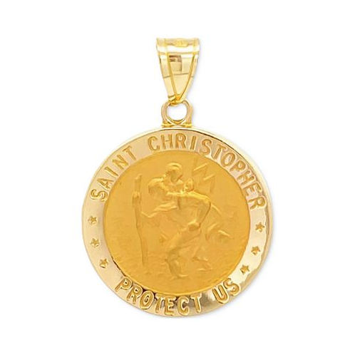 Macys Saint Christopher Medal Pendant in 14k Yellow Gold