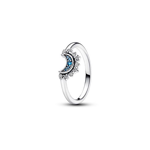 Pandora Cubic Zirconia Moments Celestial Blue Sparkling Moon Ring