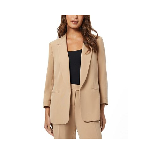 Jones New York Womens Notched Collar Jacket with Rolled Sleeves