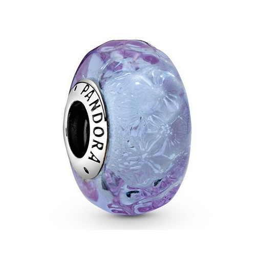 Pandora Sterling Silver Wavy Lavender Murano Glass Charm