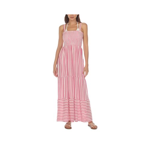Raviya Womens Tiered Striped Dress Cover-Up