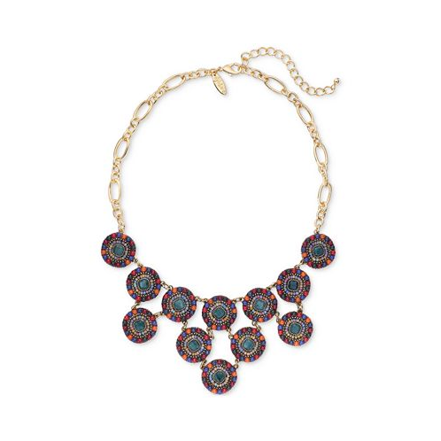 Style & Co Beaded Circle Statement Necklace 17 + 3 extender