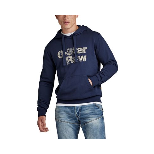 G-Star Raw Mens Painted Graphic Hooded Sweatshirt