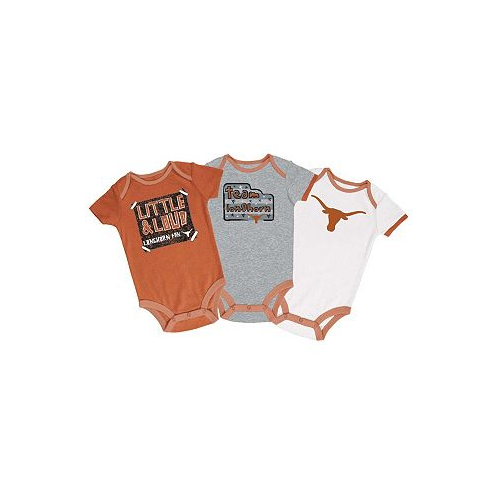 Champion Infant Boys and Girls Texas Orange Gray White Texas Longhorns 3-Pack Bodysuit Set