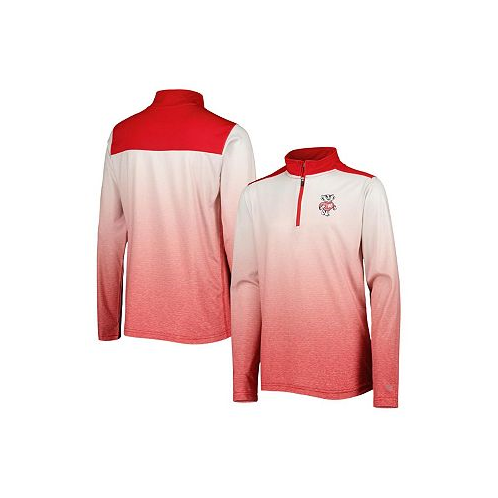Colosseum Big Boys White Red Wisconsin Badgers Max Quarter-Zip Jacket