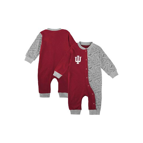 Outerstuff Newborn and Infant Boys and Girls Crimson Indiana Hoosiers Playbook Two-Tone Full-Snap Jumper