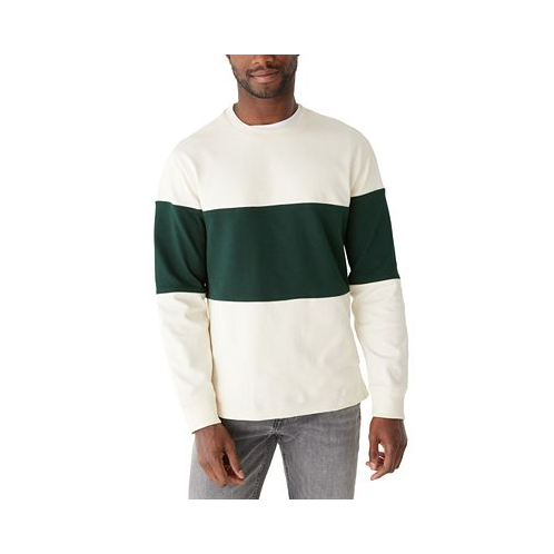 Frank And Oak Mens Relaxed Fit Long Sleeve Rugby Stripe Crewneck Sweater