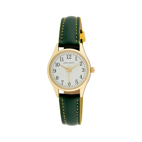 Laura Ashley Womens Quartz Green Faux Leather Watch 30mm