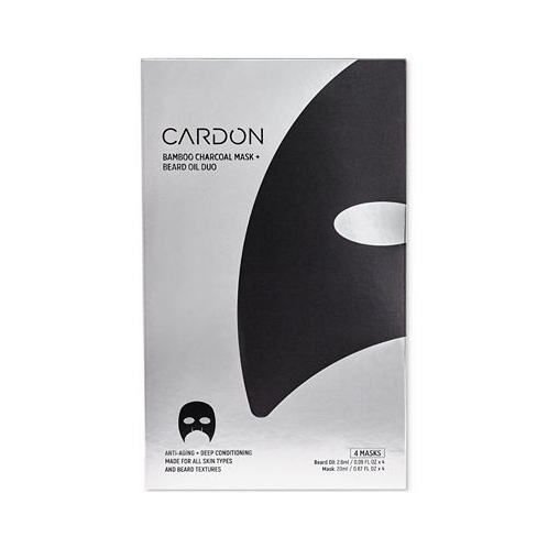 Cardon Bamboo Charcoal Mask + Beard Oil 4-Pk.
