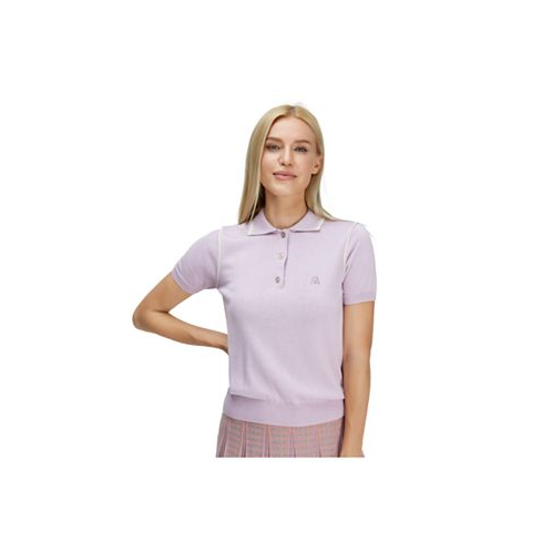 Bellemere New York Womens Bellemere Silk Cashmere Polo-Shirt