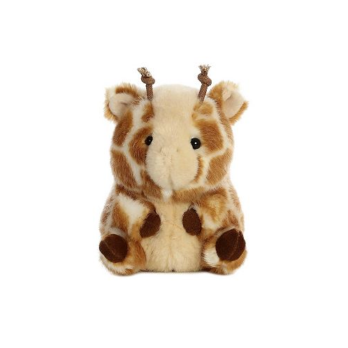 Aurora Mini Giminy Giraffe Rolly Pet Round Plush Toy Brown 5