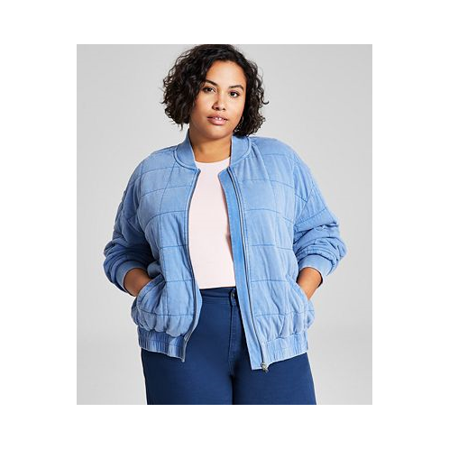 And Now This Trendy Plus Size Quilted Bomber Jacket