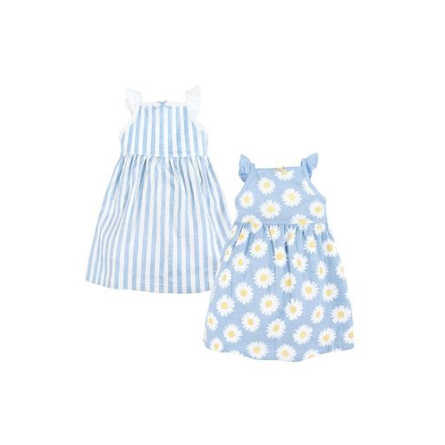 Hudson Baby Baby Girls Cotton Dresses Blue Daisy