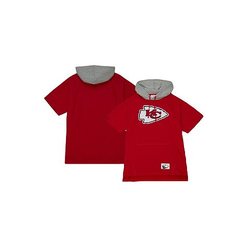 Mitchell & Ness Mens Red Kansas City Chiefs Postgame Short Sleeve Hoodie