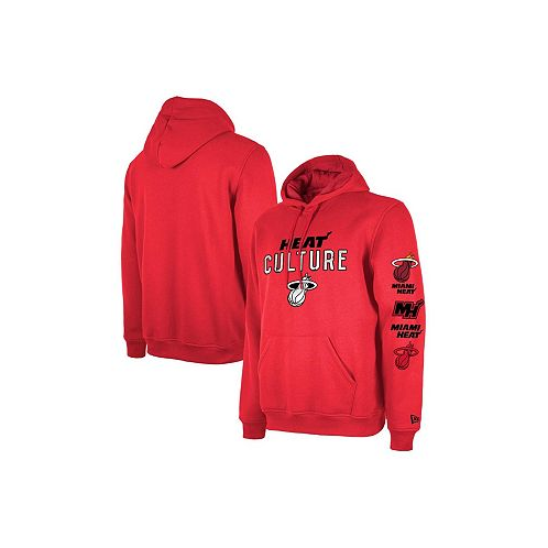 New Era Mens Red Miami Heat 2023/24 City Edition Pullover Hoodie