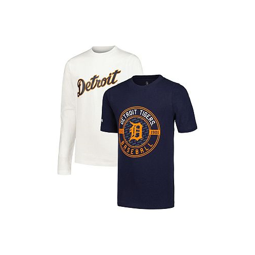 Stitches Big Boys Navy White Detroit Tigers T-shirt Combo Set