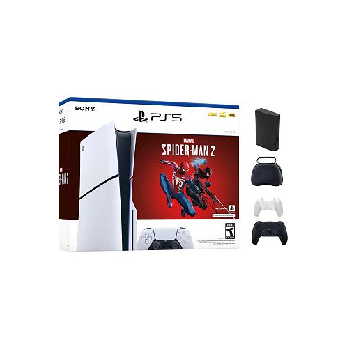Sony PlayStation 5 Console SLIM - Marvels Spider-Man 2 Bundle With Extra Black Controller and Accessories