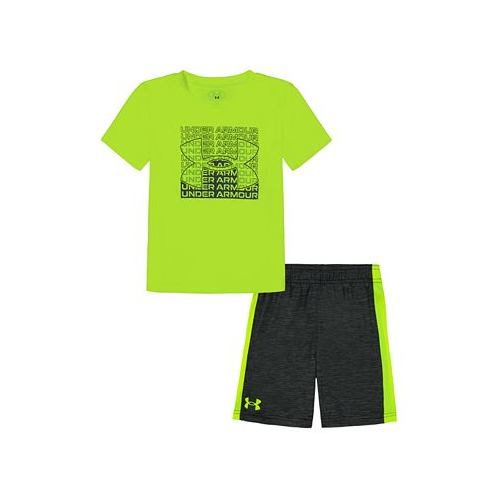Under Armour Little Boys UA Tri-Logo Side Panel T-shirt and Shorts Set