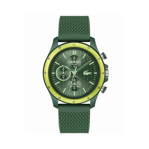 Lacoste Mens Neoheritage Chronograph Green Silicone Strap Watch 42mm