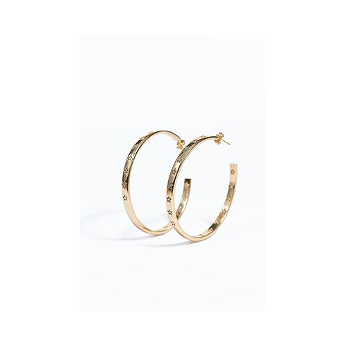KC Chic Designs 316L Large Gold-Tone Star Atta Girl! Hoop Earrings