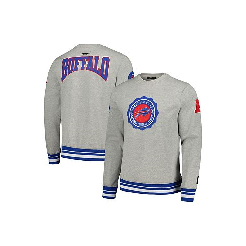 Pro Standard Mens Heather Gray Buffalo Bills Crest Emblem Pullover Sweatshirt