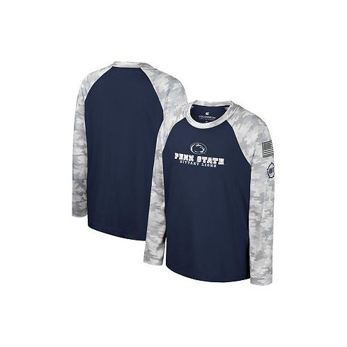 Colosseum Big Boys Navy Camo Penn State Nittany Lions OHT Military-Inspired Appreciation Dark Star Raglan Long Sleeve T-shirt
