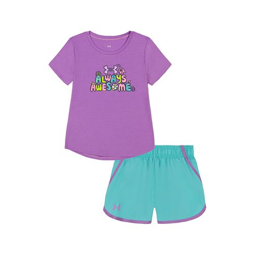 Under Armour Toddler Girls Awesome Microfiber T-shirt and Shorts Set