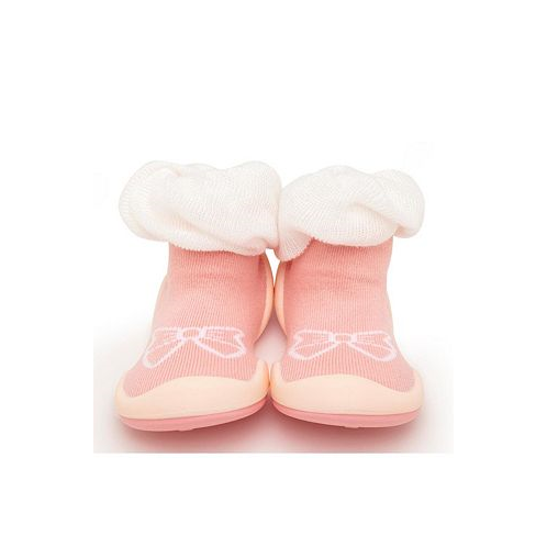 Komuello Baby Girl First Walk Sock Shoes Bow - White