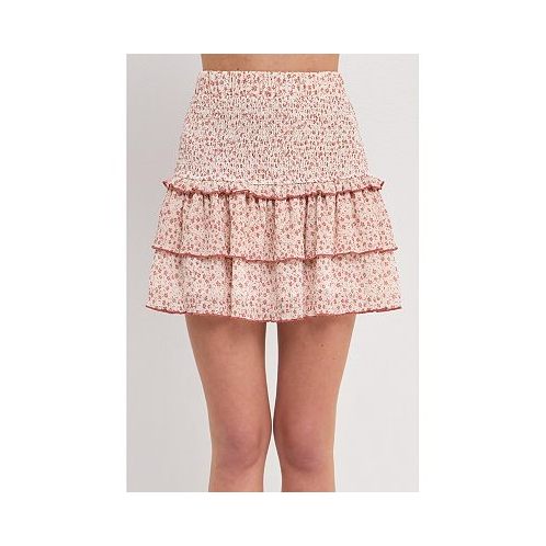 Free the Roses Womens Floral Mini Skirt
